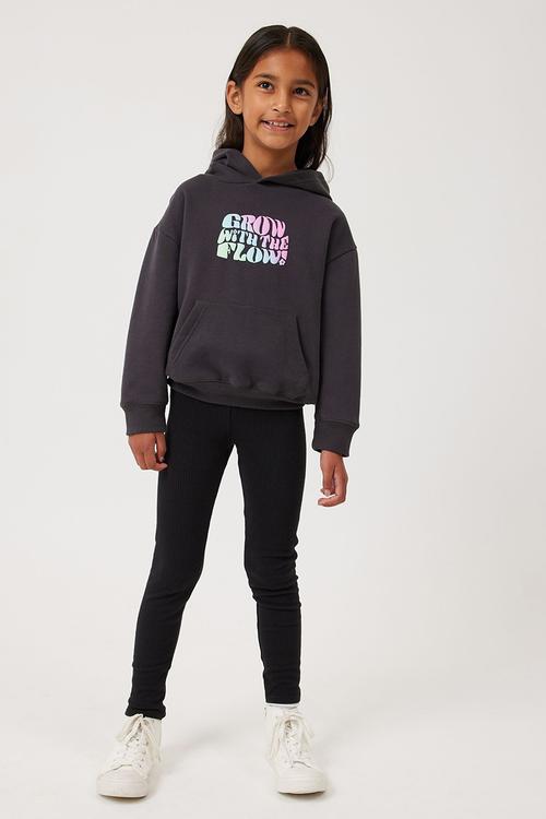 Fleece legging - black rib