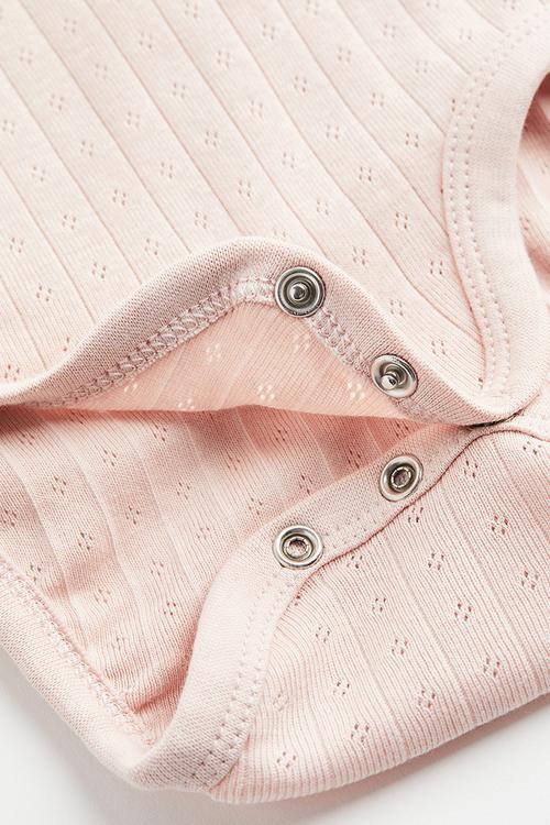 2-Pack long-sleeved bodysuits - powder pink/white