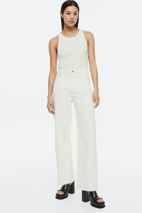 Wide ultra high jeans - white