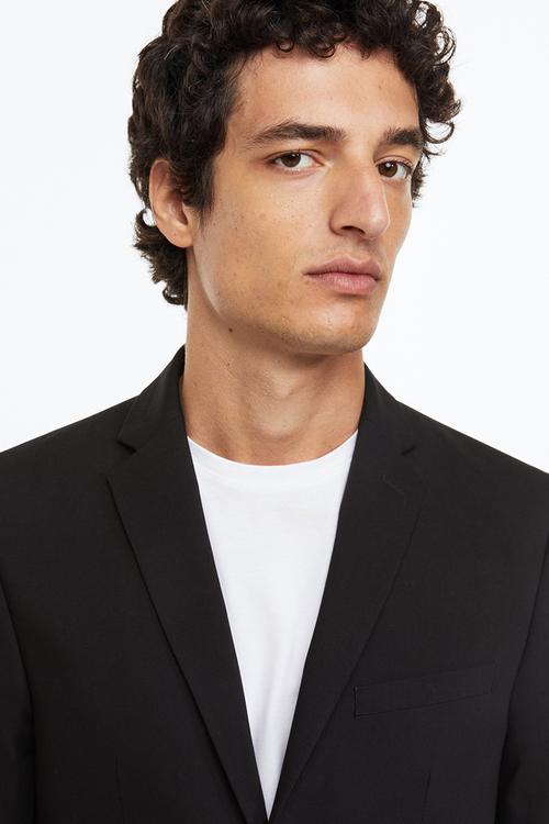 Jacket slim fit - black