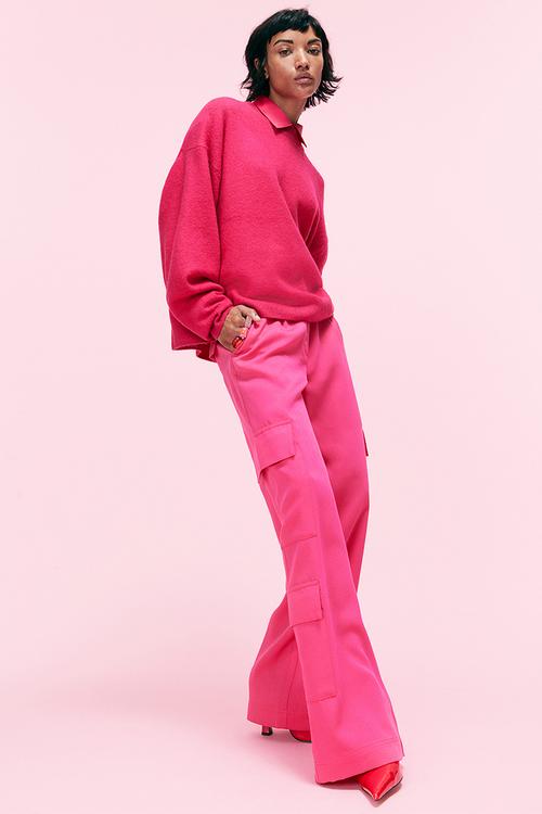 Knitted jumper - cerise