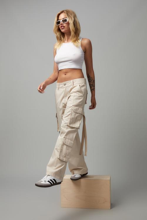 Strappy cargo pant - light stone