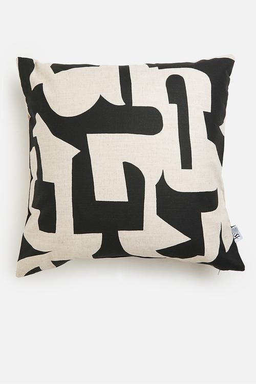 Hemming cushion cover - black & natural