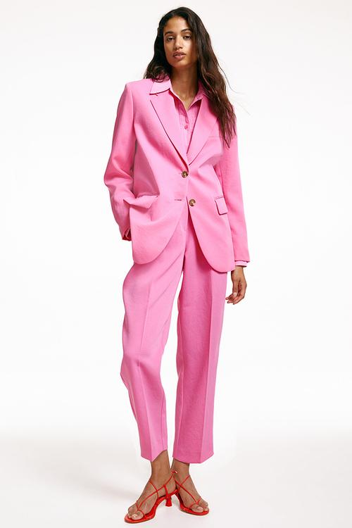 Oversized single-breasted blazer - pink