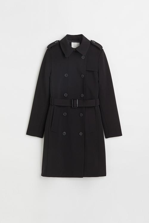 Double-breasted trenchcoat - black