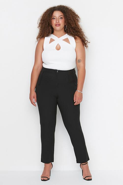 Plus cigarette trousers - black