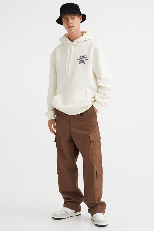 Loose fit cargo trousers - brown
