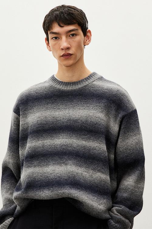 Relaxed fit jumper - dark blue/striped