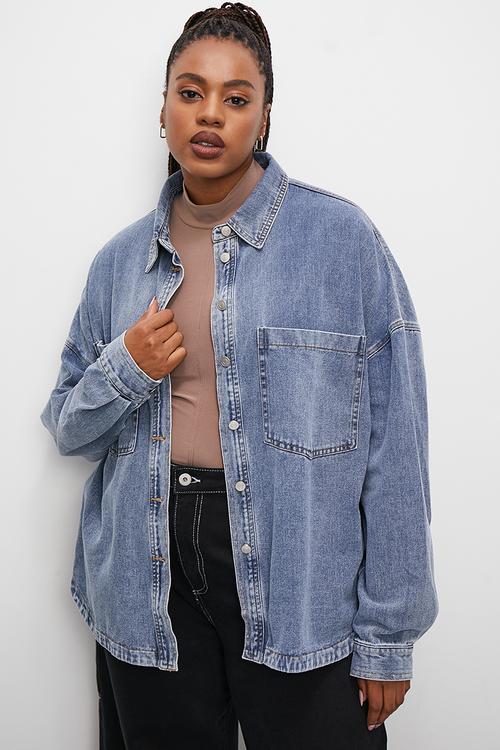 Denim overshirt - mid blue