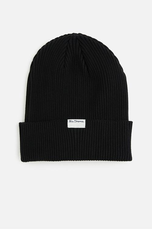 Targy rib beanie - black