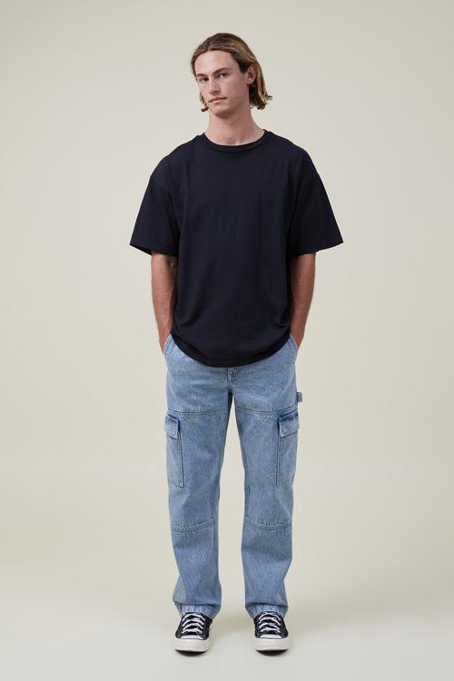 Baggy jean panel cargo - garage blue