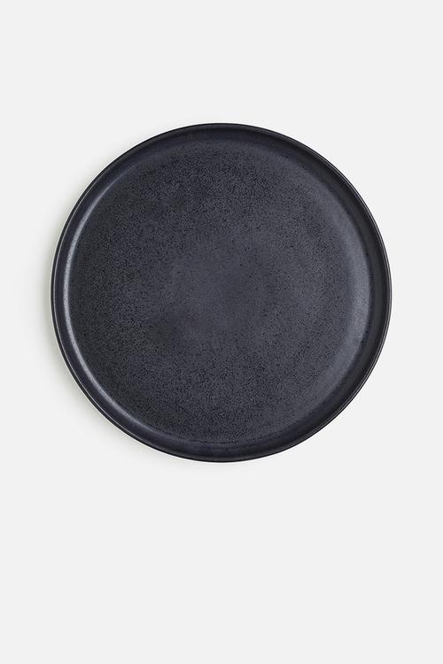 Large stoneware plate - anthracite grey