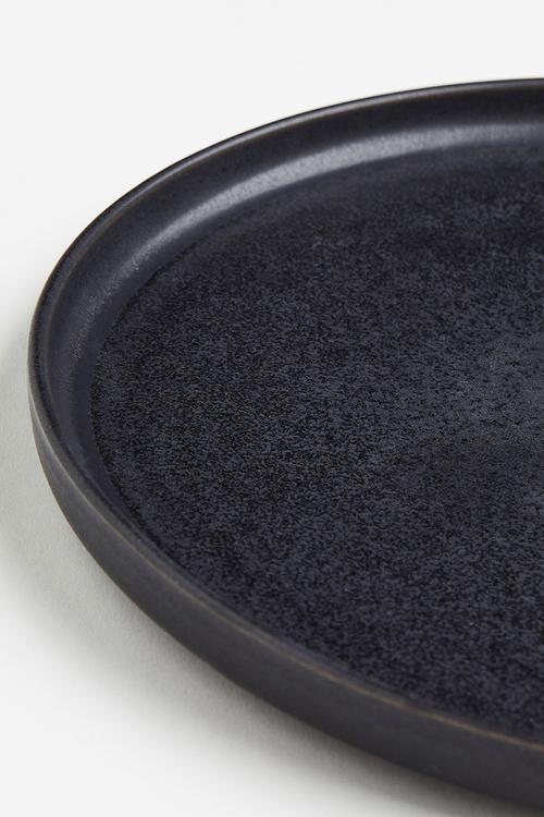 Large stoneware plate - anthracite grey
