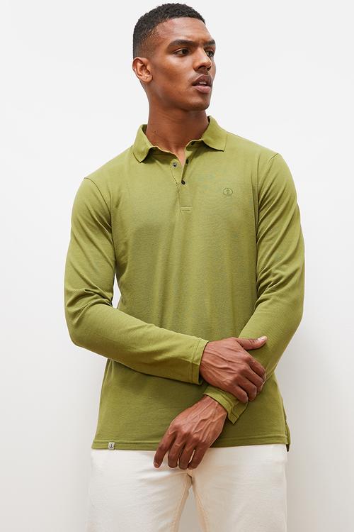 Charl long sleeve golfer - khaki