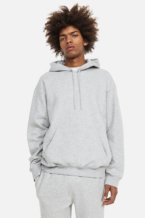  Relaxed fit hoodie - light grey marl