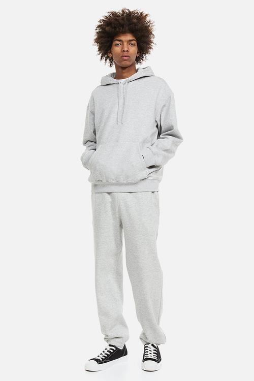  Relaxed fit hoodie - light grey marl