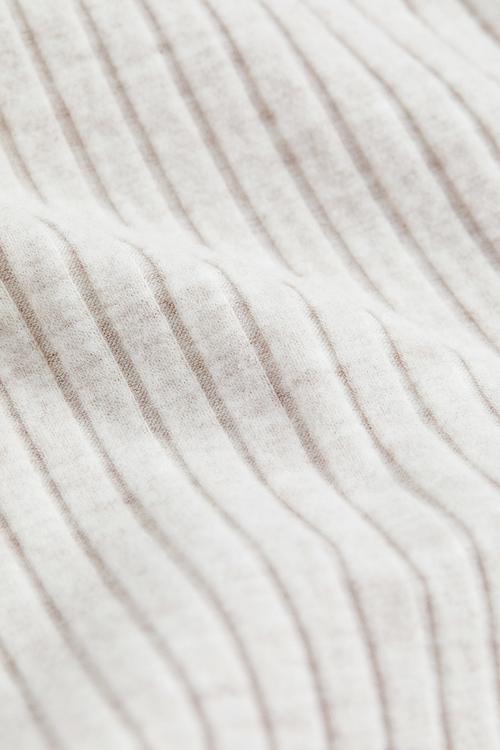 Ribbed flared trousers - light beige