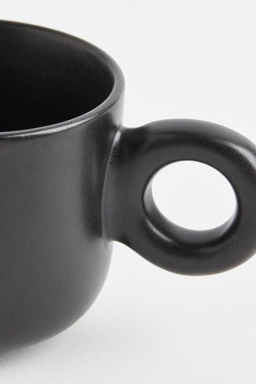 Stoneware espresso cup - black