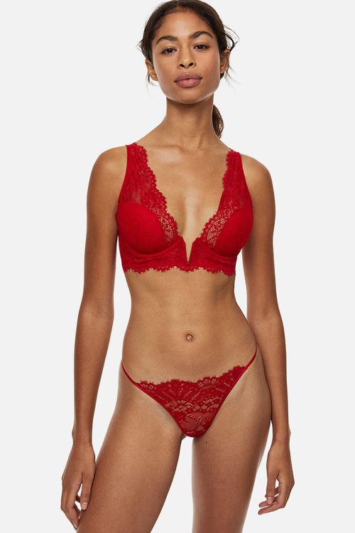 2 Pack lace thong briefs - red