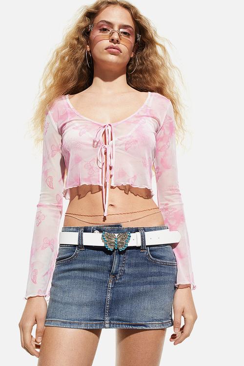Denim mini skirt - denim blue 