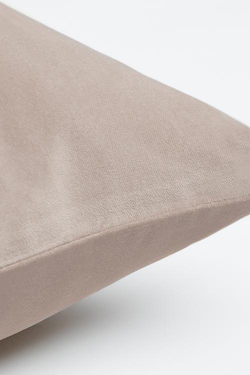 Cotton velvet cushion cover - light greige