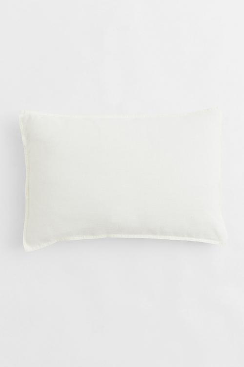 Washed linen cushion cover - white