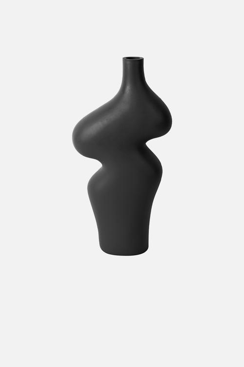 Swirls organic vase - black