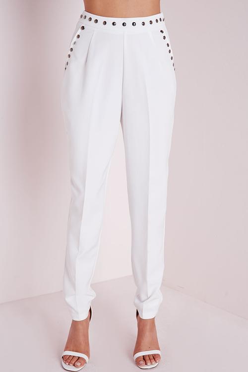 Stud Detail Cigarette Trousers