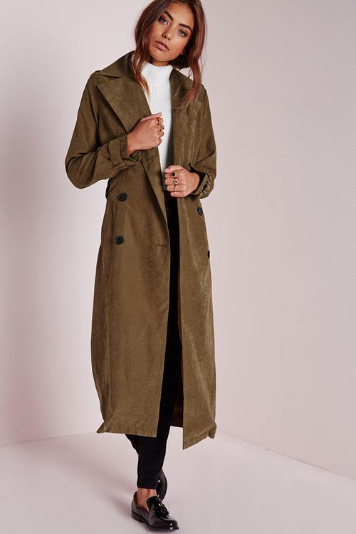 Double Breasted Longline Trench Coat