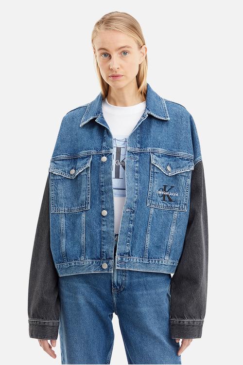 Extreme oversize crop denim jacket - denim dark
