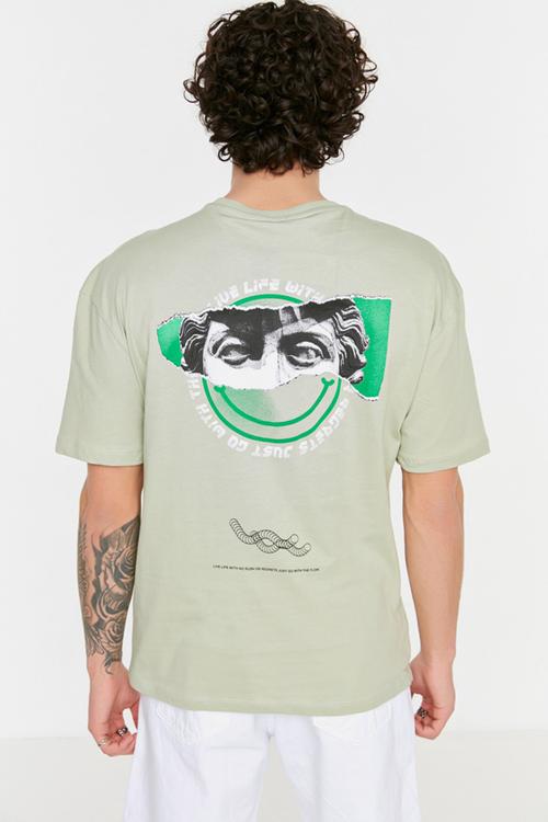 Oversized back logo graphic tee - light mint