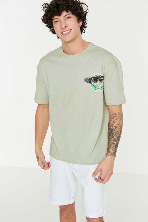 Oversized back logo graphic tee - light mint