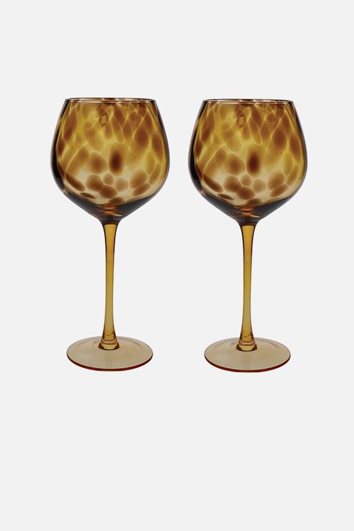 Tortoiseshell gin glassware gift set - amber 