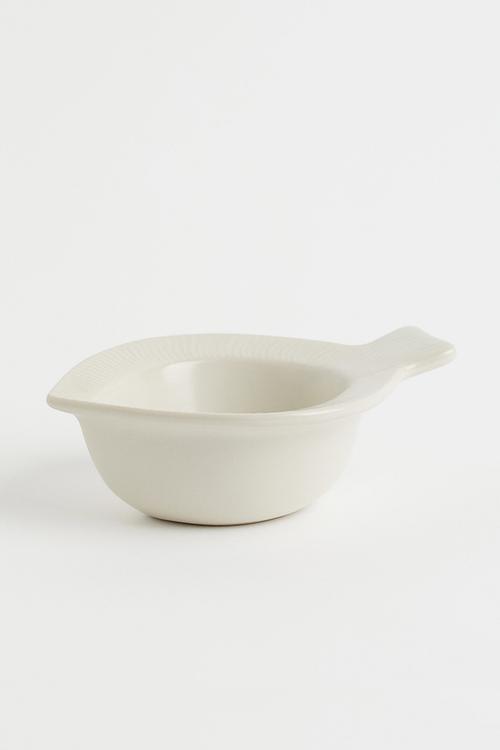 Stoneware serving plate - natural white