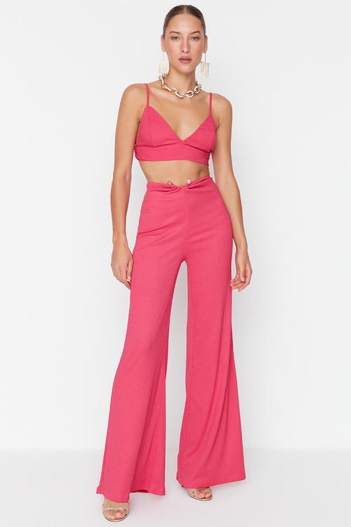 High rise wide leg pants - fuchsia