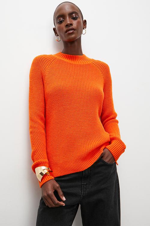 Funnel neck pull over - orange
