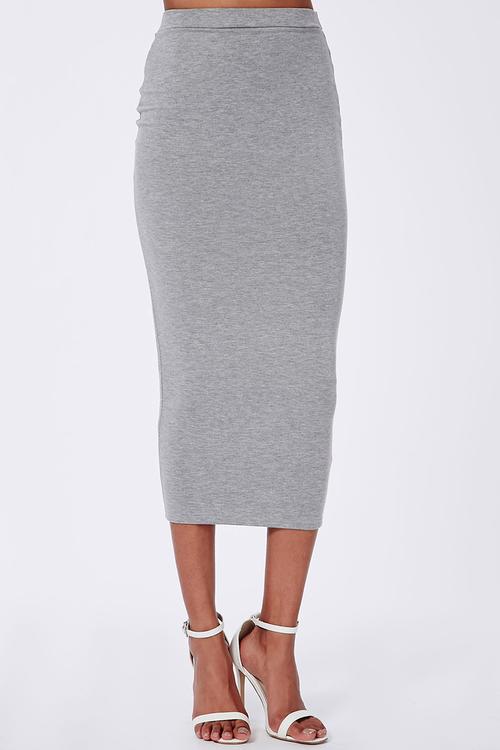 Longline Jersey Midi Skirt