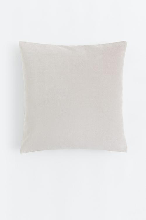 Velvet cushion cover - light beige