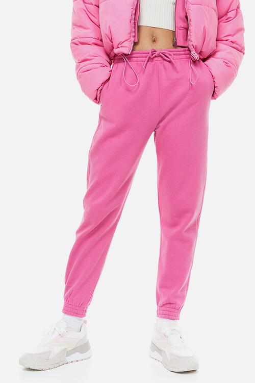 High-waisted joggers - cerise 