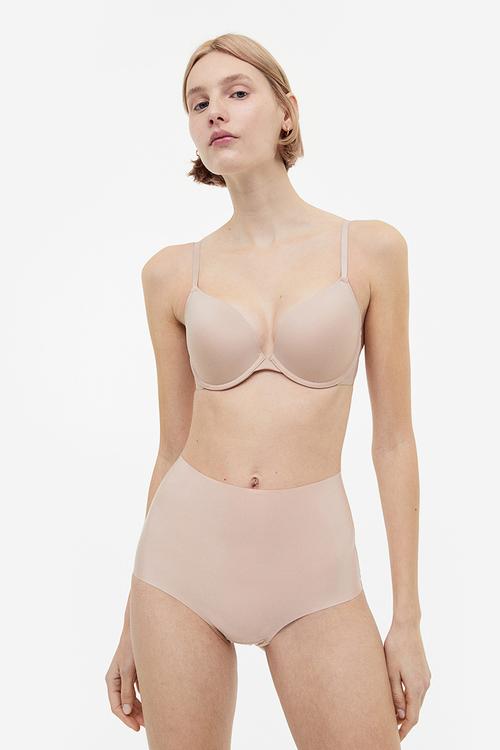 2-Pack microfibre push-up bras - light beige/black