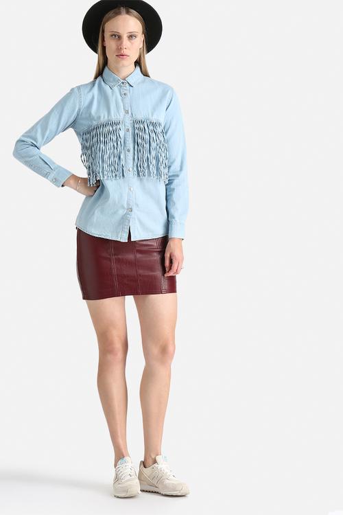 Western High Denim Blouse