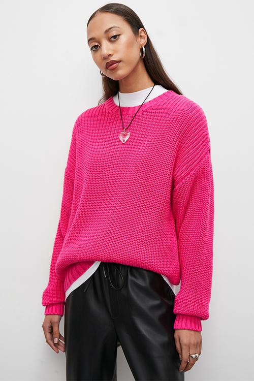 Slouch pullover - bright pink