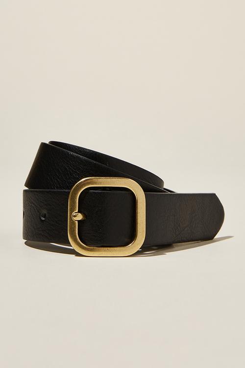 Slim dad belt - black & antique gold