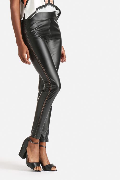 Runner PU Leather Lace Up Leggings