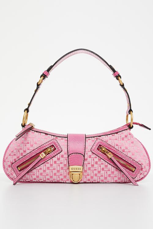 Belle vintage tp zip shoulder bag - magenta logo