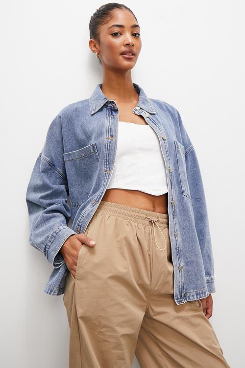 Denim overshirt - acid wash