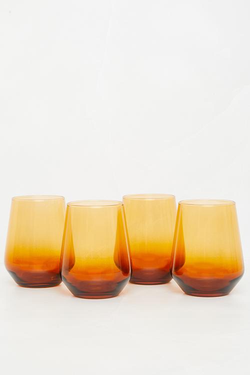 Lucern drinking glass set of 4 - amber