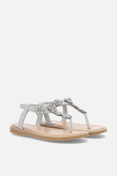 Girls T-strap sandals -silver