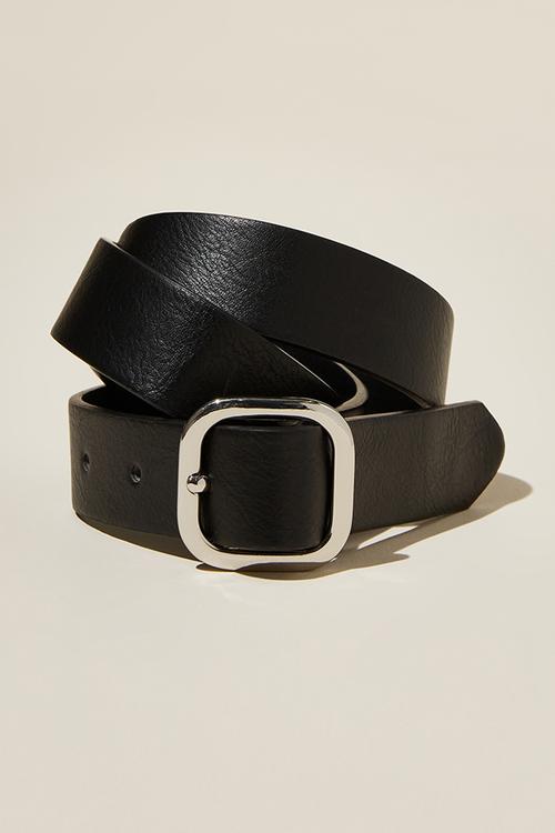 Slim dad belt - black/silver