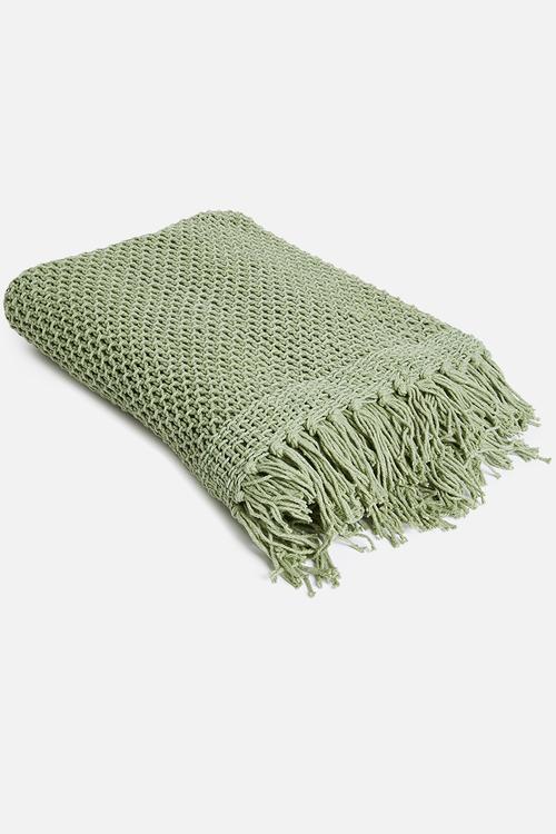 Sona cotton throw - green